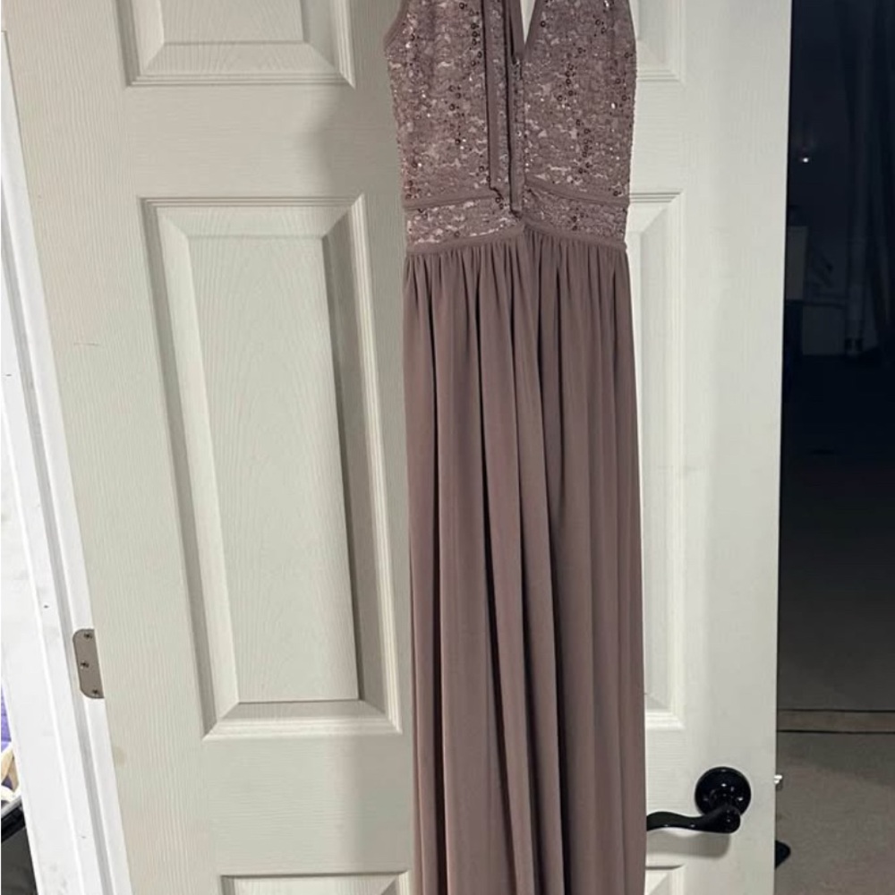 Elegant Tan Evening Gown